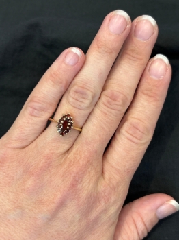 Vintage-Inspired Garnet Cluster Ring