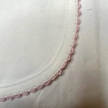Picot Trim 2 Button Day Gown: Pink Trim / 3 Mos