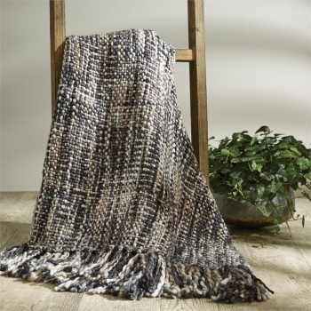Natural and Slate Chunny Throw