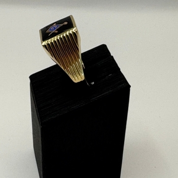 Men’s Masonic Black Onyx Gold Ring