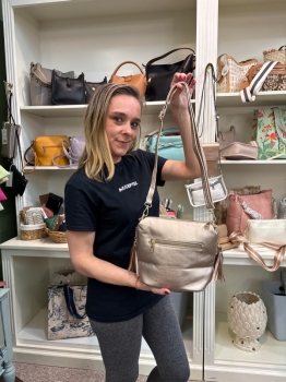 Dylan Vegan Crossbody- Champagne