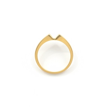 Gold Contour V-Notch Wedding Band