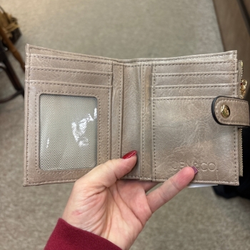 Melody Vegan Quilted Wallet- Khaki