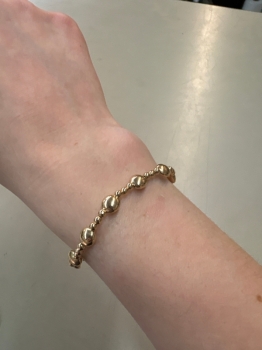 Honesty Gold Sincerity Pattern 6mm Bead Bracelet