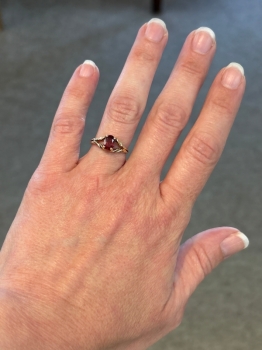 Garnet Twist Ring