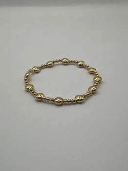 Honesty Gold Sincerity Pattern 6mm Bead Bracelet
