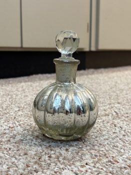 Mercury Glass Bottle with Glass Stopper