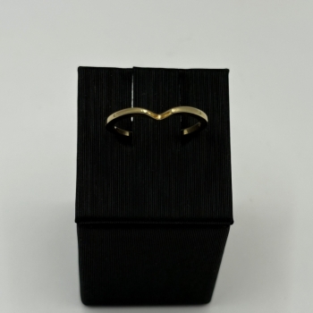 Gold Contour V-Notch Wedding Band