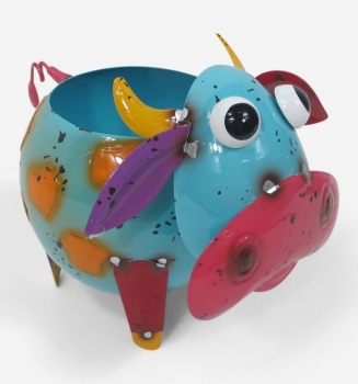 Metal Cow Garden Planter