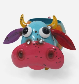 Metal Cow Garden Planter