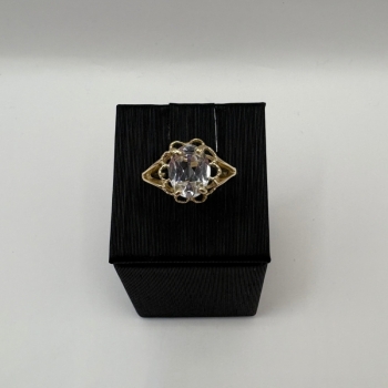 Vintage-Inspired White Topaz Ring