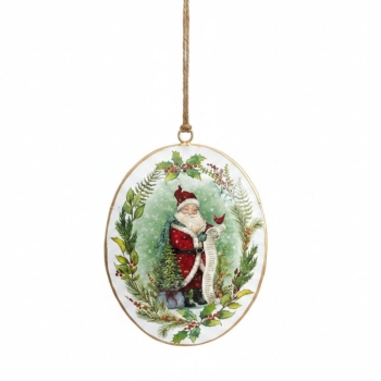 Santa Disk Ornaments, 3 asst.