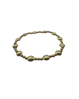 Honesty Gold Sincerity Pattern 6mm Bead Bracelet