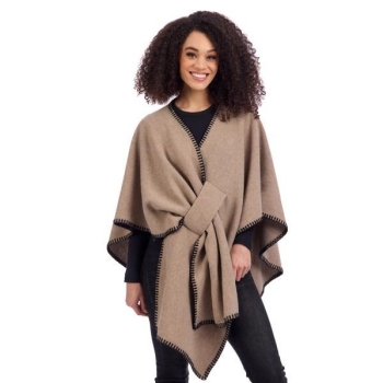 Hayword Blanket Poncho- Tan