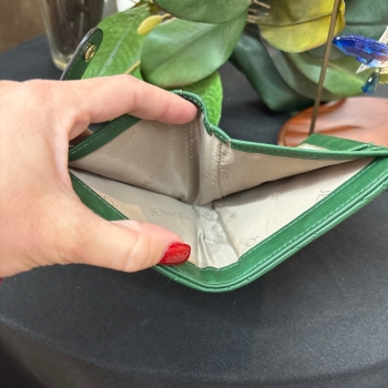 Melody Vegan Quilted Wallet- Green