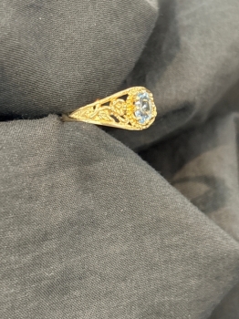 Floral Blue Topaz Ring