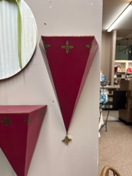 Red and Gold Wall Sconce Set