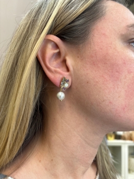 Iced Pearl Drop Earrings