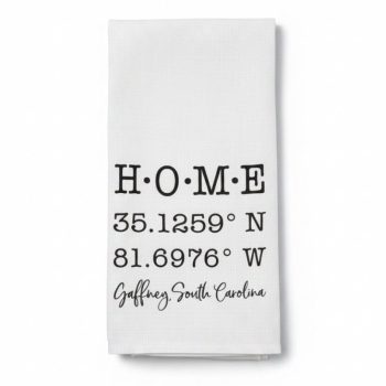 Home Dot Coordinates Dish Towel-Gaffney, SC