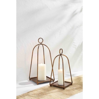 Antique Brass Lantern Set