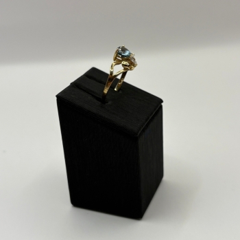 Heart-Shaped Blue Topaz Ring