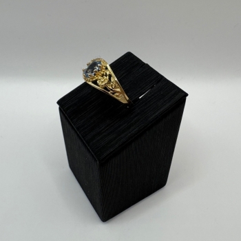 Floral Blue Topaz Ring