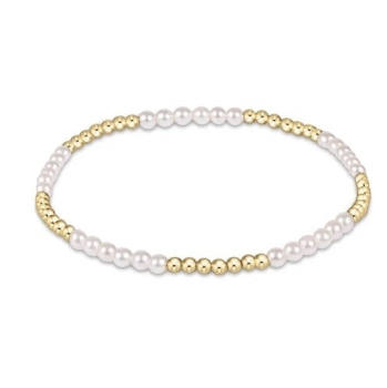 Classic Pearl Blissful Pattern 3mm Bead Bracelet