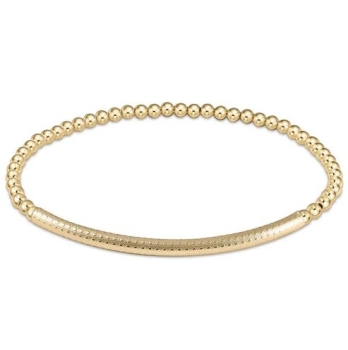 Bliss Bar Textured 3mm Bead Bracelet - Gold