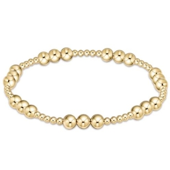 Classic Joy Pattern 5mm Bead Bracelet - Gold