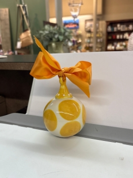 Yellow Dotted Bulb Ornament