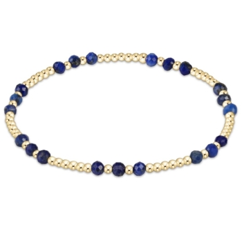 Gemstone Gold Joy 3mm Bead Bracelet - Lapis