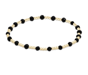 Gemstone Gold Sincerity Pattern 3mm - Faceted Onyx
