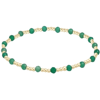 Gemstone Sincerity 3mm Bead Bracelet- Faceted Green Onyx