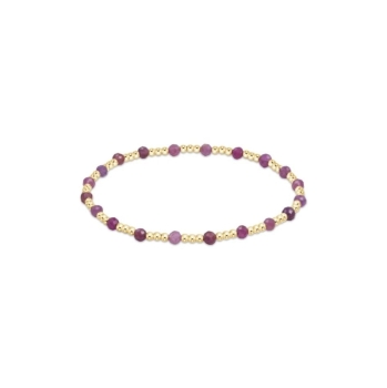 Gold Sincerity 3mm Bead Bracelet- Ruby