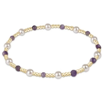 Pearl Sincerity Pattern 4mm Bead Bracelet - Amethyst