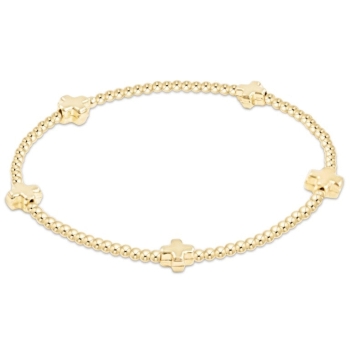Signature Cross Small 2mm Gold Bracelet - Gold