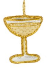 Beaded Champagne & Cocktail Ornaments- 3 asst