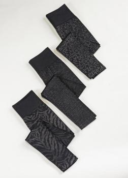 Black Tonal Patterns on Black Leggings