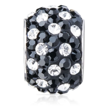 Sparkle Bead Black and White Polka Dot Charm
