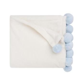 Blue Pom-Pom Baby Blanket