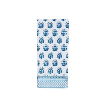 Blue Floral Pattern Edge Towel