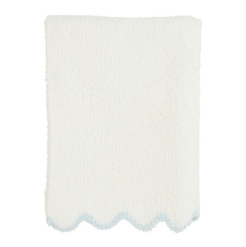 Blue Scallop Chenille Blanket