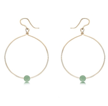 Breathe Earrings-14K Gold Artist Wire with Aventurine