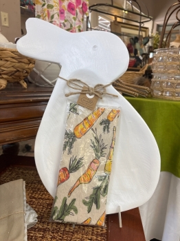White Bunny Board & Towel Set