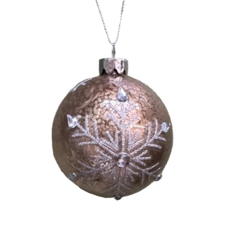 Glass Ball Ornaments with Glitter Snowflakes