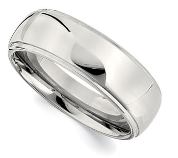 8.0mm Ridged and Slightly Domed Dura Cobalt Band