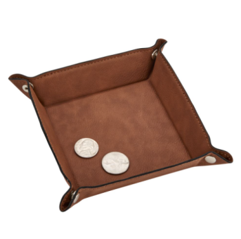 Caramel Leatherette Snap Tray