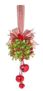 Cardinal Jingle Bell Door Decor Kissball