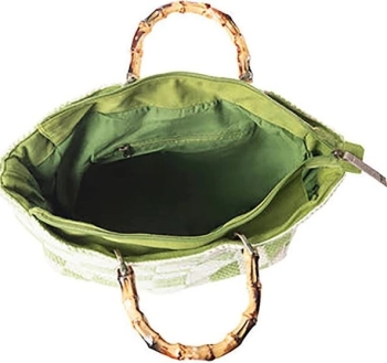 Classic Cottage Checker Tote Bag - Green