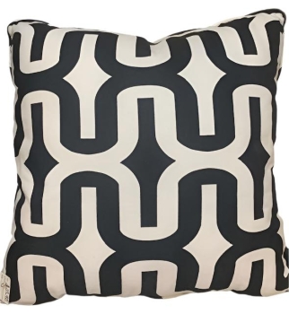 Cream and Black Square Pillow
